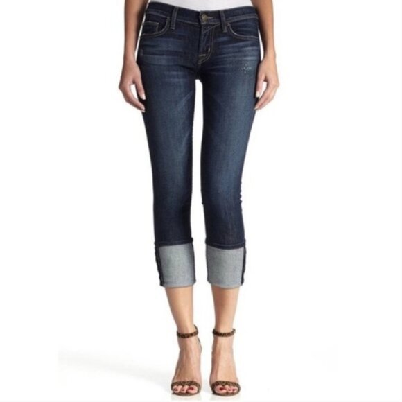 Hudson Jeans Denim - Hudson Dark Wash Muse Crop Skinny Denim Jeans w/ 5 Inch Cuff Womens Size 28
